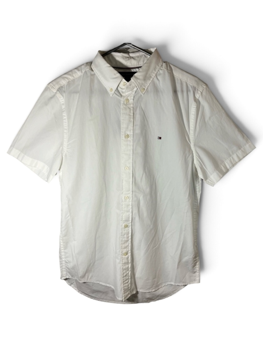 Tommy Hilfiger Men's Regular Fit White Short Sleeve Shirt